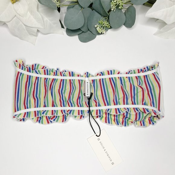 Solid & Striped Audrey Bikini Top L Seersucker - Picture 11 of 16